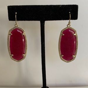 Kendra Scott Red/Gold Dangle Earrings